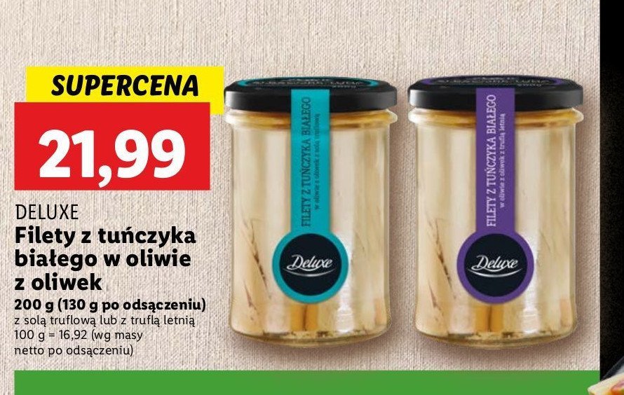 Filety z tuńczyka białego Deluxe promocja w Lidl