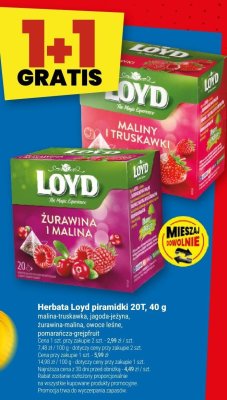 Herbata Loyd piramidki 20T - malina-truskawka promocja w Twój Market
