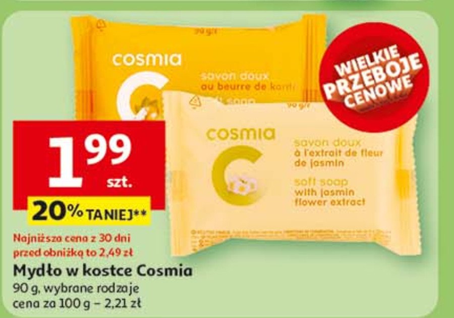 Mydło w kostce Cosmia promocja w Auchan