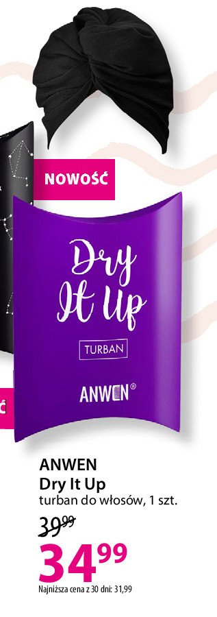 Turban na włosy fioletowy Anwen dry it up promocja