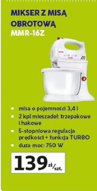 Mikser z misą mmr-16z Mpm product promocja w Auchan