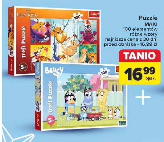 Puzzle bluey 100 el. Trefl promocja w Carrefour