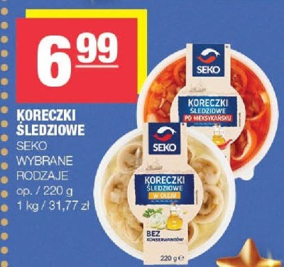 Koreczki śledziowe SEKO wybrane rodzaje promocja w SPAR