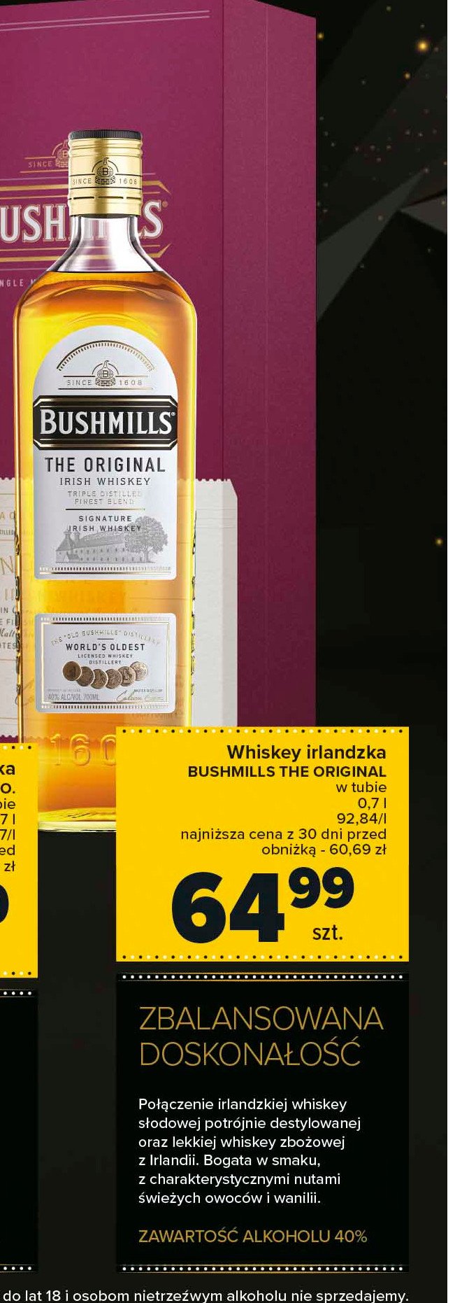 Whiskey tuba Bushmills original promocja