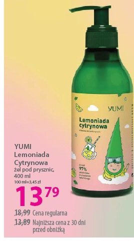 Żel pod prysznic lemoniada cytrynowa Yumi cosmetics promocja w Hebe