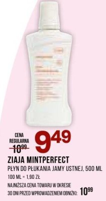 Płyn ZIAJA MINTPERFECT do płukania jamy ustnej, 500 ml promocja w Drogerie Natura