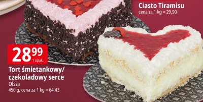 Tort śmietankowy serce  promocja w Leclerc