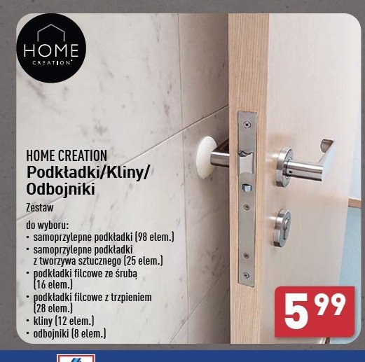 Podkładki z trzpieniem Home creation promocja w Aldi