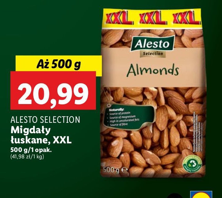 Migdały łuskane Alesto (Lidl) promocja