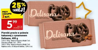 Pierniki precle w polewie kakaowej z cynamonem Delisana promocja w Twój Market