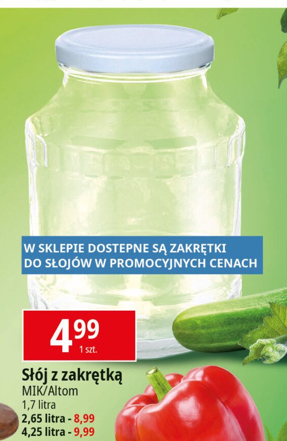 Słój z zakrętką 1.7 l Mik promocja