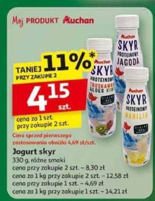 Jogurt Skyr Auchan 330 g, różne smaki promocja w Auchan