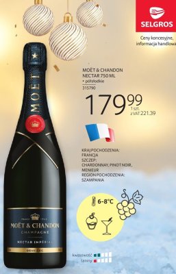 Szampan MOËT & CHANDON NECTAR 750 ML promocja w Selgros