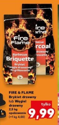 Brykiet z węgla drzewnego Fire & flame promocja