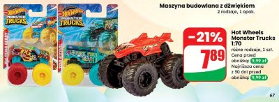 Zabawka Hot Wheels Monster Trucks 1:70 promocja w Dino