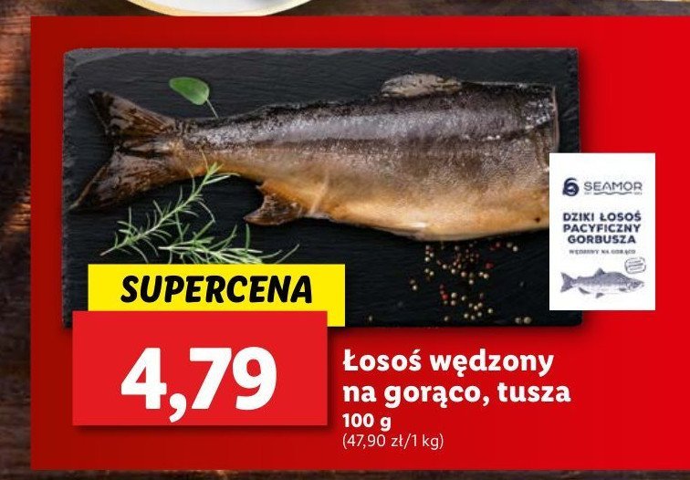 Łosoś wędzony na gorąco tusza SEAMOR promocja