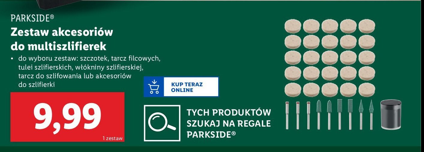 Zestaw tulei szlifierskich Parkside promocja w Lidl