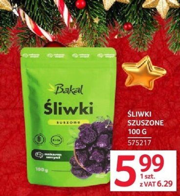 Śliwki suszone Bakal 100g promocja w Selgros