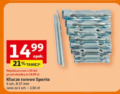 Klucze rurowe Sparta 6 szt. 8-17 mm promocja w Auchan