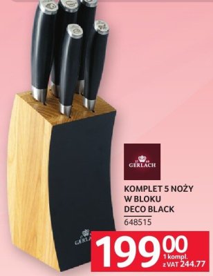 Komplet 5 noży w bloku DECO BLACK GERLACH promocja w Selgros