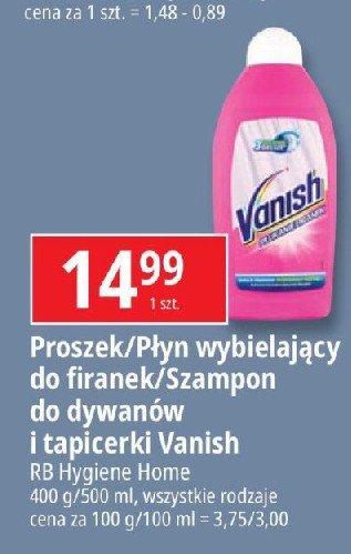 Płyn wybielający do firanek Vanish pranie firanek promocja