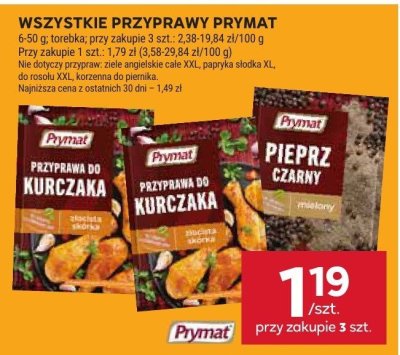 Przyprawy Prymat Kurczaka, Przyprawa do Kurczaka, Pieprz Czarny promocja w Stokrotka