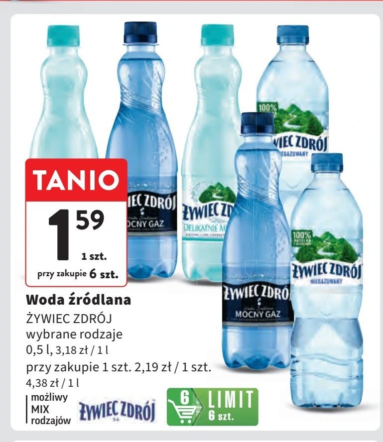 Woda niegazowana Żywiec Zdrój promocja w Intermarche