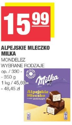Alpejskie mleczko Milka Mondelez wybrane rodzaje promocja w SPAR