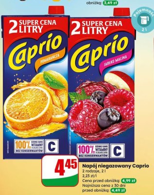 Napój niegazowany jabłko malina promocja w Dino