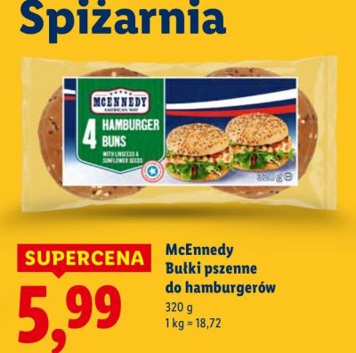 Bułki pszenne do hamburgerów  promocja w Lidl