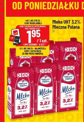 Mleko UHT 3,2% Mleczna Polana promocja w POLOmarket