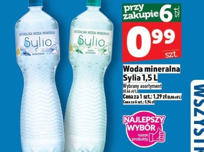 Woda mineralna Sylia 1,5L promocja w TOPAZ
