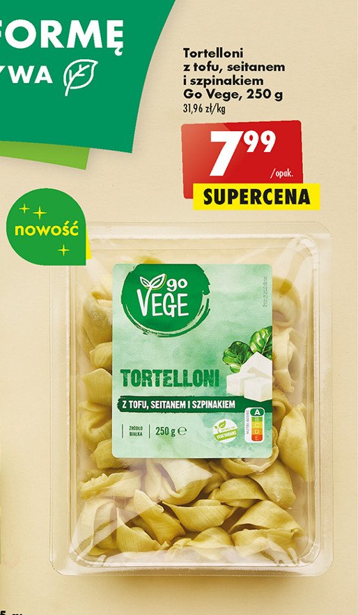 Tortelloni z tofu seitanem i szpinakiem Govege promocja