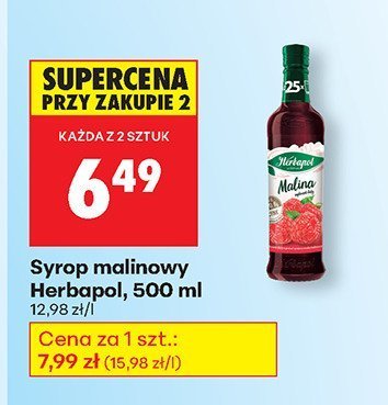 Syrop malinowy Herbapol, 500 ml promocja w Biedronka