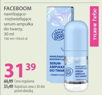 Ampułka do twarzy FACEBOOM nawilająco-rozświetlające ampułka do twarzy promocja w Hebe
