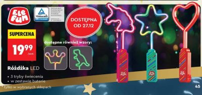 Różdżka LED Ele Fun - 3 tryby świecenia, w zestawie baterie promocja w Biedronka
