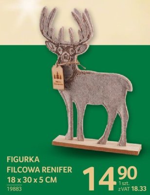 Figurka filcowa Renifer 18 x 30 x 5 cm promocja w Selgros