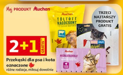 Przekąski dla psa i kota różne rodzaje Auchan promocja w Auchan