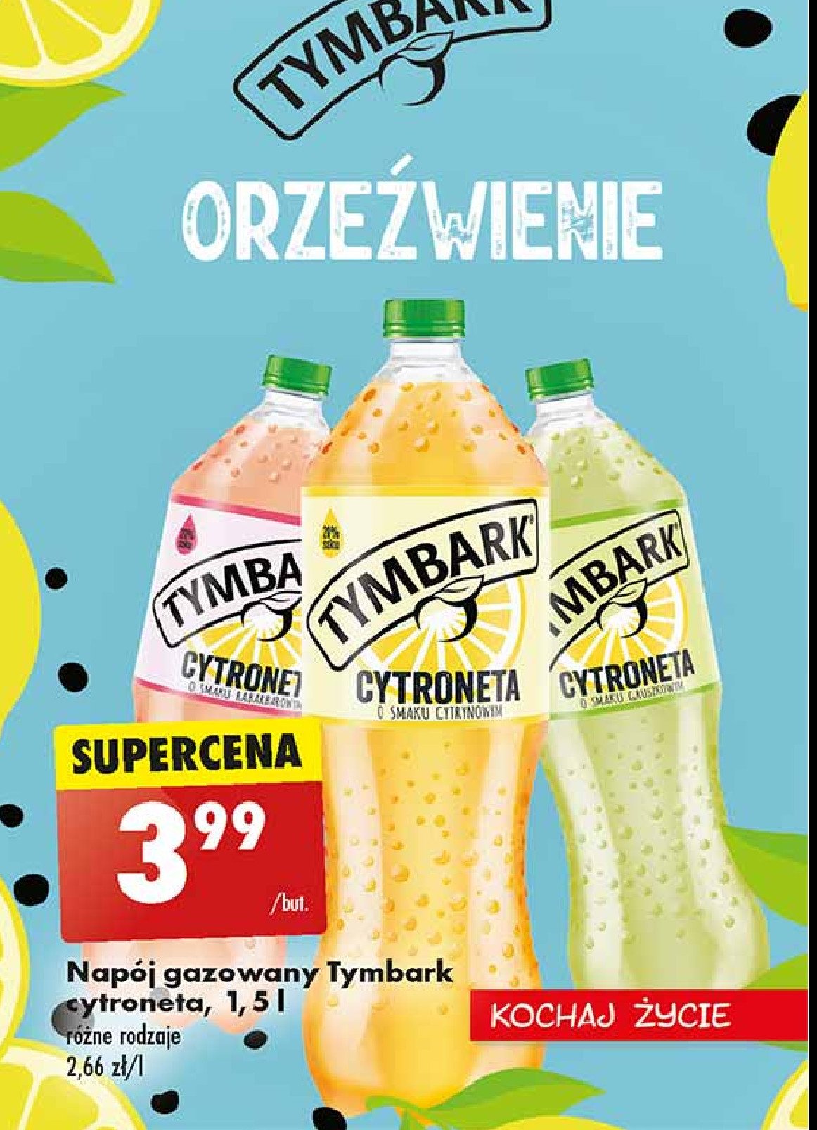 Napój o smaku cytrynowym Tymbark cytroneta promocja