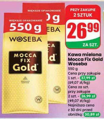 Kawa mielona Mocca Fix Gold Woseba promocja w Dino
