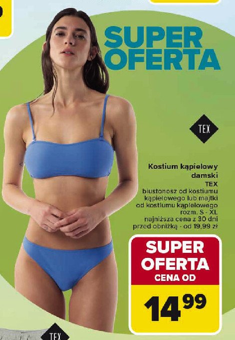 Kostium kąpielowy 2-częściowy rozm. s-xl Tex promocja w Carrefour