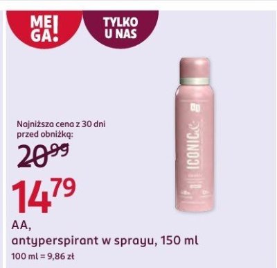 Antyperspirant w sprayu Iconic promocja w Rossmann
