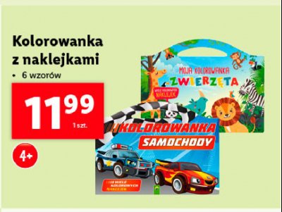 Kolorowanka. samochody. wiele kolorowych naklejek promocja