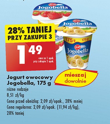 Jogurt banan Zott jogobella promocja