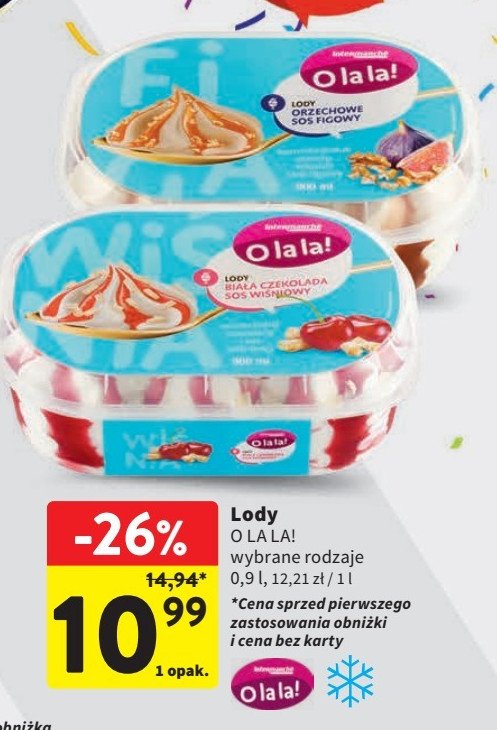 Lody orzechowe-sos figowy Intermarche o la la! promocja
