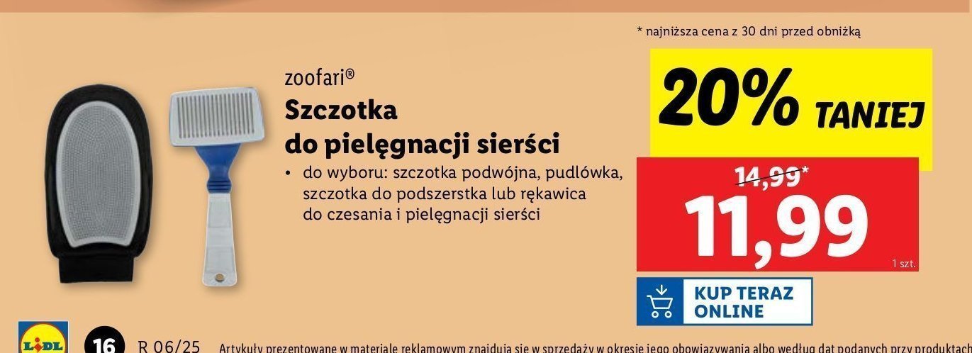 Rękawica do pielęgnacji sierści Zoofari promocja