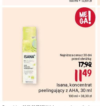 Koncentrat peelingujacy aha Isana promocja