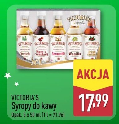 Syropy do kawy VICTORIA'S promocja w Aldi