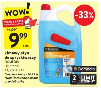 Zimowy płyn do spryskiwaczy DOMEDIA promocja w Intermarche