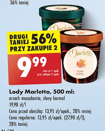 Lody wanilia-orzech makadamia Marletto promocja